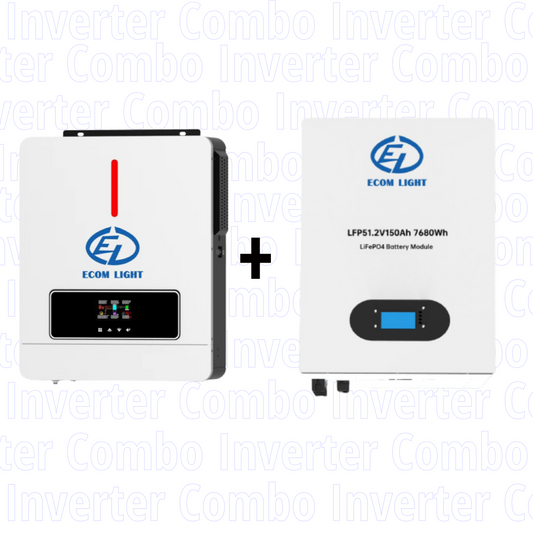 6,2KW Hybrid Solar Inverter and LiFePO4 51.2V 150Ah Battery- Inverter Combo