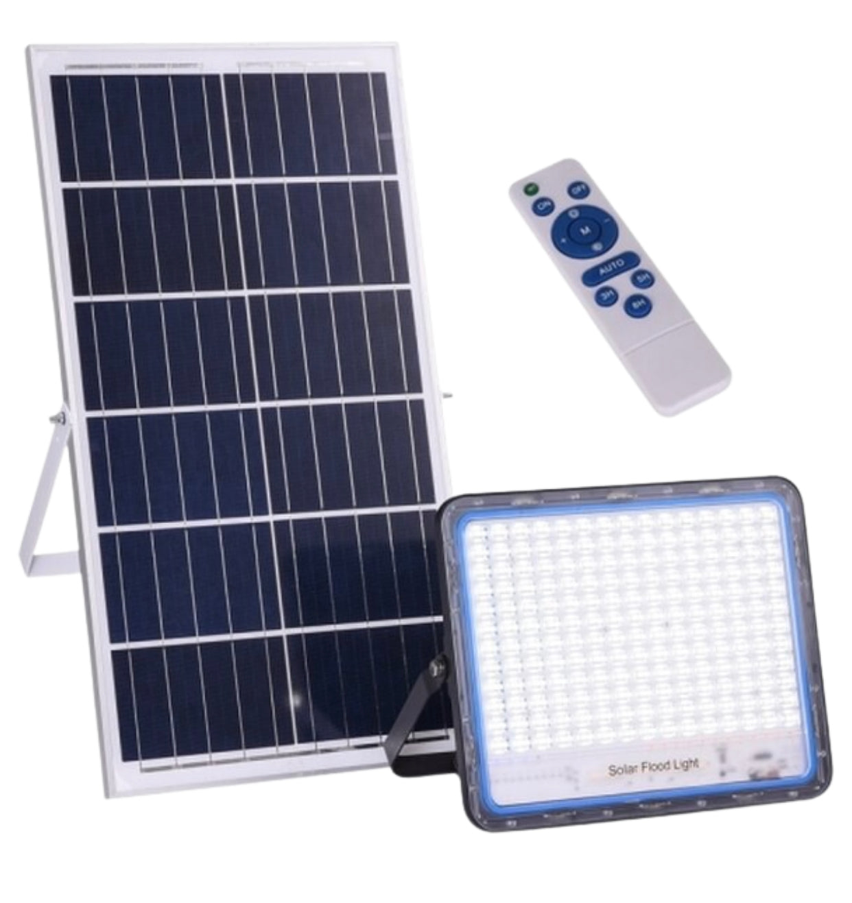400W Solar Powered LED Flood Light With Panel & Remote- 4 Pack