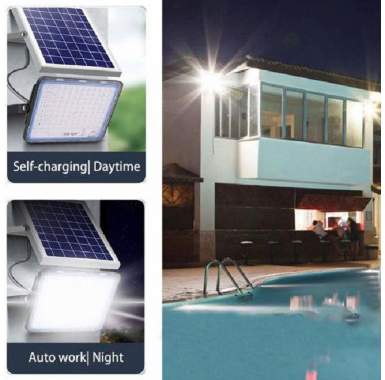 IP66 LED Solar Flood Light with Remote 300W - 4 Pack