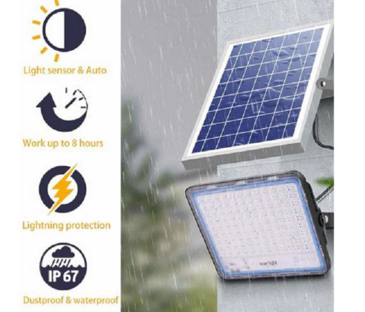 IP66 LED Solar Flood Light with Remote 250W - 4 Pack