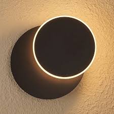 7W LED Rotatable Wall Lamp - Black Round Metal