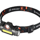 Led Headlamp Dual Light Source Cob Rechargeable Super Bright Headlight
