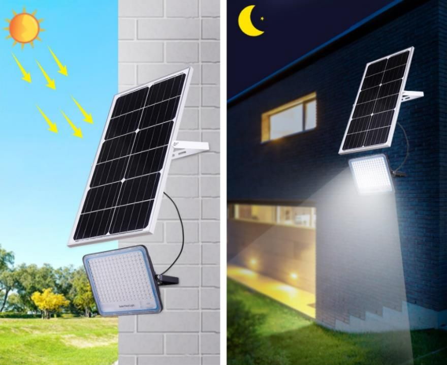 800W Solar Powered LED Flood Light With Panel & Remote-IP66